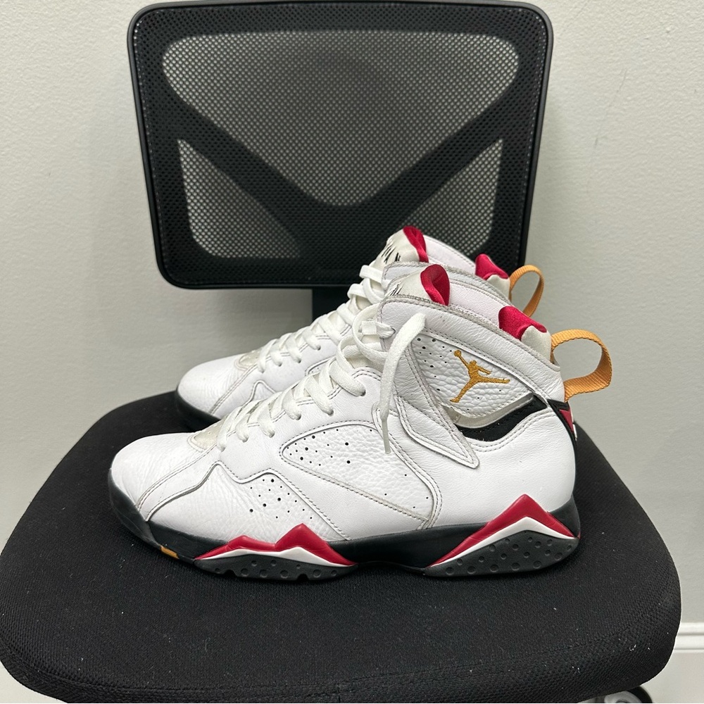 Jordan White and Red Athletic Shoes
